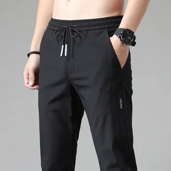Yaz İnce günlük pantolon erkek Gevşek Bahar Buz İpek Yeni Çabuk kuruyan spor pantolon erkek Trend yazlık pantolonlar
