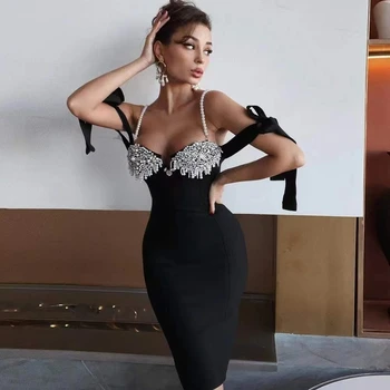 2022 Diz Boyu Sevgiliye Boyun Elbise Kadınlar İçin Seksi Spagetti Kayışı Backless balo kıyafetleri Kapalı Omuz Süpürgelik Elbisesi