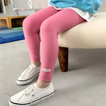 Kız Tayt Çocuklar Bebek uzun pantolon Pantolon 2022 Basit Bahar Sonbahar Sıcak Yürümeye Başlayan Pamuk Okul Rahat Çocuk Giyim