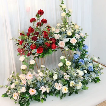 Düğün simülasyon Çiçek yol kurşun Kamelya çiçek topu düğün T-sahne dekorasyon ev Otel yemek masası çiçekler dekor 50 cm