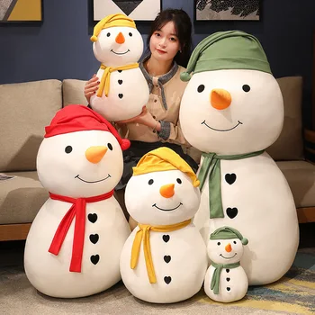 Sevimli Kardan Adam Bebek peluş oyuncaklar Çocuk Uyku Bebek Bebek Resimleri Süslemeleri Noel Kawaii Hediyeler