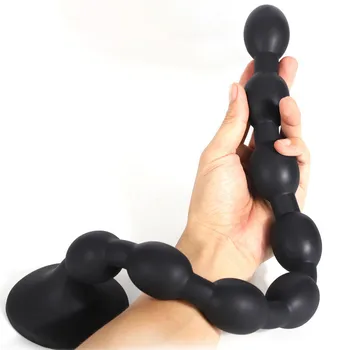 Süper Uzun Sıvı Silikon Büyük Anal Plug Boncuk Seks Oyuncakları Kadın Erkek prostat masaj aleti G-Spot Teşvik Eşcinsel BDSM Popo Dilatör