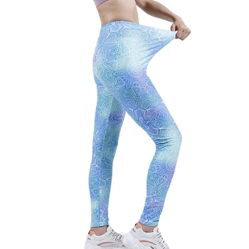 YSDNHI Elastik Egzersiz Yüksek Bel Baskılı Leggins Seksi Dış Giyim Spor fitness pantolonları 2021 Kadın Tayt Egzersiz
