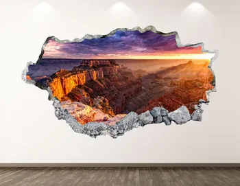 Büyük Kanyon Duvar Çıkartması-Manzara 3D Parçalanmış duvar sanatı yapışkanı Çocuk Odası Dekor Vinil Ev Posteri Özel Hediye KD244