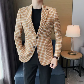 Yüksek Kaliteli Blazer erkek İtalyan Tarzı Zarif Moda High-end Basit İş Rahat Performans Beyefendi Takım Elbise Ceket