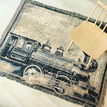 Avrupa klasik battaniye lokomotif desen retro kanepe havlu pamuk goblen yumuşak halı ev dekorasyon goblen kanepe havlu
