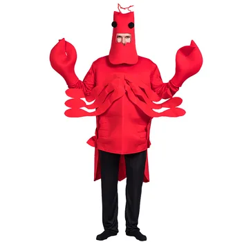 Kırmızı Büyük Istakoz Sahne Oyunculuk Tulumlar Sahne Deniz Hayvan Performans Kostüm Cadılar Bayramı Cosplay Parti Kostüm