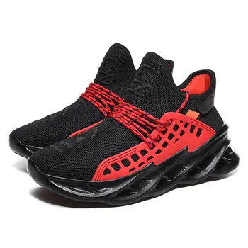 Yeni Moda Siyah Kırmızı Casual erkek Sneakers Platformu Nefes Çorap Tasarımcı Sneakers Erkek Eğitmenler Ayakkabı zapatillas de hombre