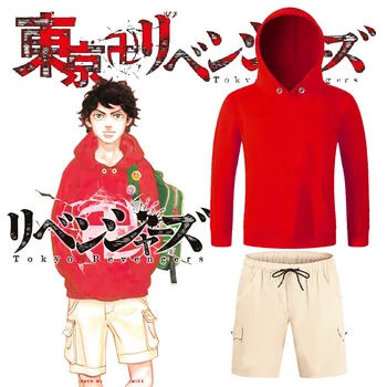 Japonya Tokyo Revengers Cosplay Kostüm Hanagaki Takemichi Ken Ryuguji Anime Hoodie Kazak Kısa Kazak Tops Giyim Takım Elbise