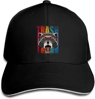 Rakun Gözlük Unisex Ayarlanabilir Yetişkin beyzbol şapkası, hip-Hop şapka, Sandviç Kap, Siyah Unisex Şapka