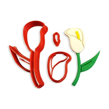 Zambak Fondan Çiçek Lale kurabiye kesici Doğum Günü Pastası Dekorasyon Araçları Şeker Sanat Gumpaste Kalıp