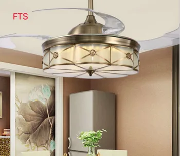 Görünmez fan tavan fan lamba yemek elektrik fan ile salon yatak odası ev entegre Nordic fan tavan lamba oda 