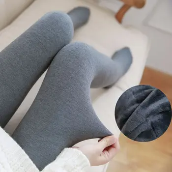 Sonbahar Kış Yeni Kadın Giyim Peluş ve Kalınlaşmış Katı Pamuk Dipleri Sıcak Tutmak için ve Yüksek Bel ve Ayak Adım Pantolon
