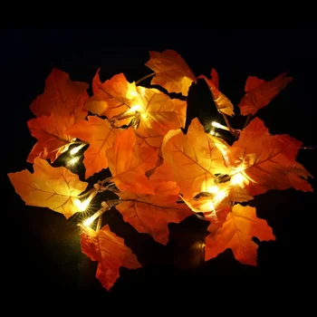 1.65 M 10 ışıkları akçaağaç yaprakları Garland LED peri ışıkları noel dekorasyon için sonbahar şenlikli DIY cadılar bayramı dekor dize ışık