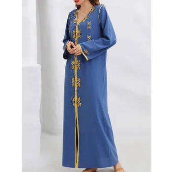Kaftan Fas Eid Ramazan Elmas Abaya Dubai Türkiye Müslüman Namaz Elbise İslam Elbiseler Kadınlar İçin Robe De Soiree Longue Femme