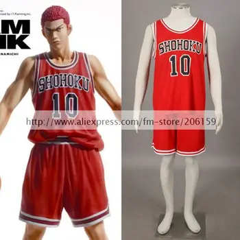 SLAM D Sakuragi Hanamichi Cosplay SHOHOKU No. 10 basketbol tişörtü Spor Kostüm Cosplay Kostüm