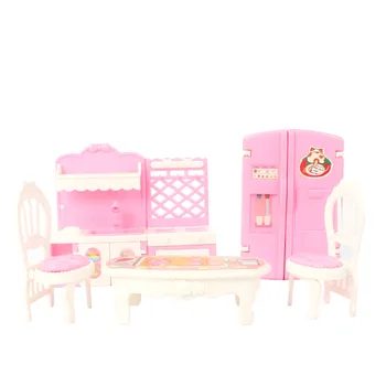 Mutfak mobilyası aksesuarları bebek büfe çocuk oyuncağı kız hediye bebek evi buzdolabı Sandalye Seti