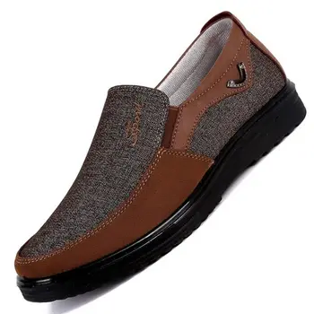 Moda vulkanize ayakkabı erkek Eski Pekin Tarzı Rahat Bez Ayakkabı Antiskid Loafer'lar Üzerinde Düz Kayma erkek resmi ayakkabı Büyük Boy 38-50