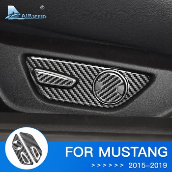 Hava hızı Ford Mustang Aksesuarları için 2015 2016 2017 2018 Ford Mustang Sticker Karbon Fiber Koltuk Düğmesi Sticker İç Trim