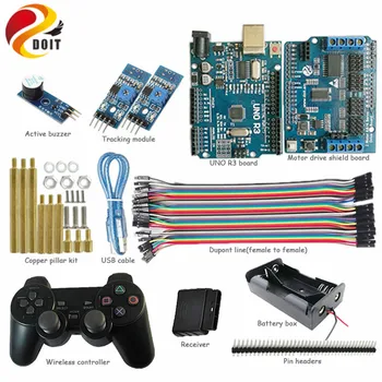 Arduino Projesi için başlangıç Kiti ile PS2 Denetleyici, Motor Sürücü Kalkanı Kurulu, İzleme Modülü DIY için