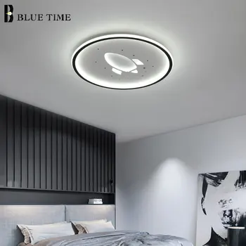 Modern yuvarlak LED tavan ışık kapalı siyah tavan lambası oturma odası yatak odası çalışma koridor koridor ışık ev aydınlatma parlaklık