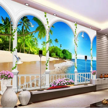 Duvar Kağıtları Youman stom 3d stereoskopik fotoğraf duvar kağıdı modern moda duvar iç Maldivler plaj manzara duvar kağıdı