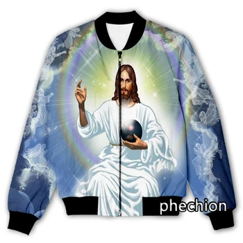 phechıon Yeni Erkek / Kadın 3D Baskılı Tanrı Din İsa Rahat Ceket Moda Streetwear Spor Ceket ve Ceket Q08
