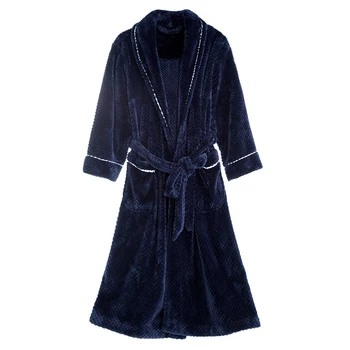 Kadın veya Erkek Kış sıcak Gecelik Bornoz Pijama İlkbahar ve Sonbahar Yumuşak Mercan Polar Kalın Severler Bornoz Gevşek Ev Giysileri