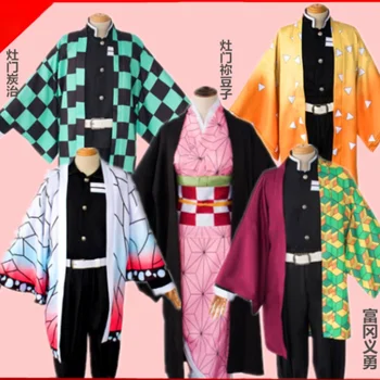 Kadın/Erkek Rahat Serin Streetwear Şeytan Avcı Kimetsu hiçbir Yaiba 3D Baskı Japon Anime Kimono Yukata Cosplay uygun Haori 