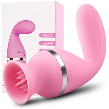 Vibratör Kadınlar için Seks Oyuncak 8 Modları Klitoris Stimülatörü g-spot Masaj Oral Seks Dil Vibratör USB Şarj Edilebilir Meme Enayi