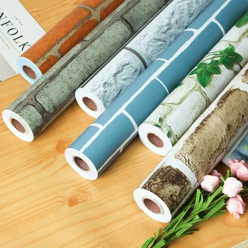 Tuğla Duvar Kağıdı 3 Taklit Tuğla Desen PVC Su Geçirmez Anti-Kirlenme Çevre Koruma Çıkartmalar Retro Kendinden Yapışkanlı