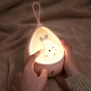 LED Gece Lambası insan indüksiyon lamba sevimli hayvan sensörü Kontrol Lambası Çocuklar Çocuklar İçin USB Şarj Edilebilir Silikon duvar ışıkları