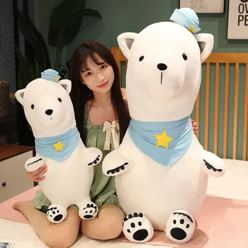 Güzel Kutup ayısı Peluş Bebek Kawaii Yastık Yumuşak Oyuncak oyuncak ayı Çocuklar için Doldurulmuş Hayvanlar Karikatür Yastık Sevimli Kız doğum günü hediyesi