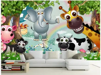 Özel fotoğraf duvar kağıdı duvarlar için 3 d duvar resimleri Karikatür çocuk odası hayvanat bahçesi hayvanlar çocuk odası arka plan duvar tablosu dekorasyon