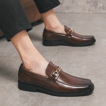 Deri ayakkabı Erkekler Moda Deri Hakiki Yüksek Kaliteli Lüks Marka Rahat Erkekler Rahat sürüş ayakkabısı İş Artı Boyutu 37-48