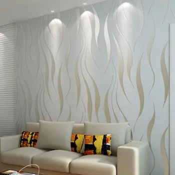 Dokunmamış Akın Duvar Kağıdı Ev Dekor Modern Moda 3D Dalga Şerit Kabartmalı duvar kağıdı Oturma Odası Kanepe Yatak Odası Duvar 0.53 * 10 M
