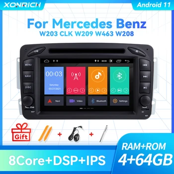 2 Din Android 11 araç DVD oynatıcı Oynatıcı W203 Mercedes Benz Vito W639 W168 Vaneo Clk W209 W210 M / ML Multimedya Radyo Ses Navigasyon