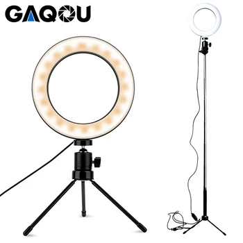 Kısılabilir LED Makyaj halka ışık Fotoğraf Stüdyosu Flaş Lambası Tripod Selfie Sopa VK Youtube Tik Tok Canlı Akış Video