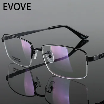 Evove 155mm Büyük Boy Erkek Gözlük Çerçeve okuma gözlüğü Erkekler anti mavi Yarı Çerçevesiz Gözlük Reçete Büyük Büyük