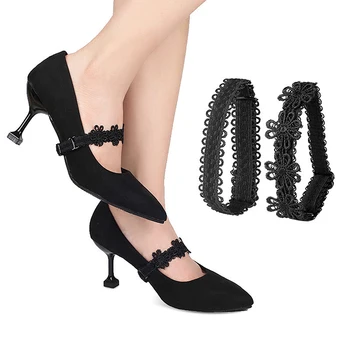 1 Çift Dantel Seksi Kaymaz Kemer Sapanlar Ayakkabı Aksesuarları Ayarlanabilir Elastik Bant Ayakkabı Bağı Yüksek Topuk Ayakkabı Dantel