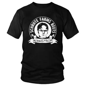 Dwight Schrute Çiftlikleri T Gömlek Erkekler Yumuşak Pamuk Eğlence kısa kollu t-shirt ABD TV Gösterisi Ofis Tee Tops Giyim Merch Hediye